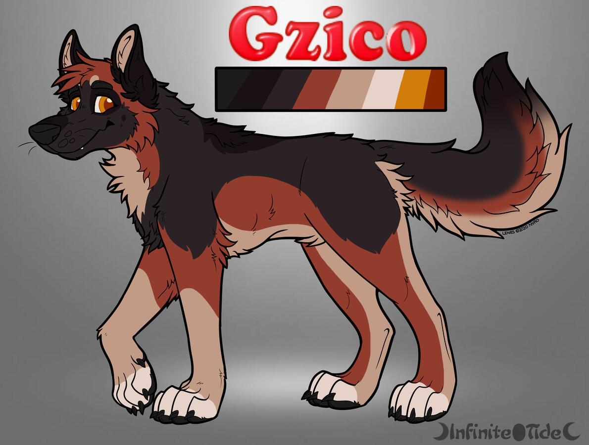 Dog (German Shepherd) reference (Lineart: CaptainWoolyWolf on Toyhouse. Color design by BlazingNeptune.)
