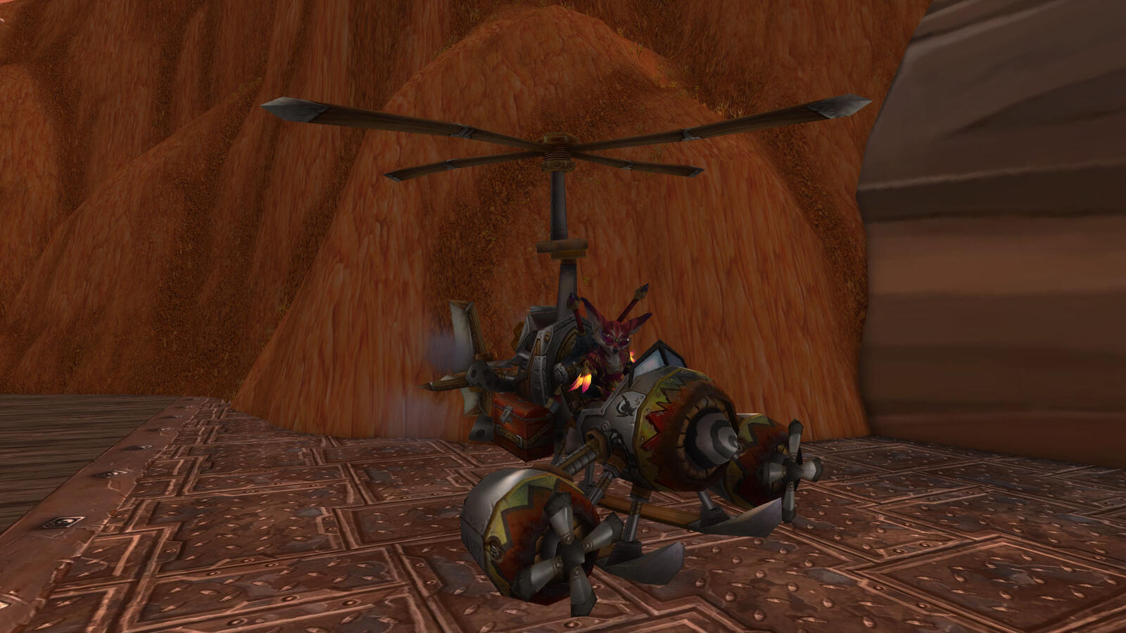 After many hours of fiddling in the lab, I created this! And... it works! I created another one for TyTy, but I don't think he can use it. It's powered by eight Khorium power cores! There's also a Hula girl doll mounted behind the windshield.